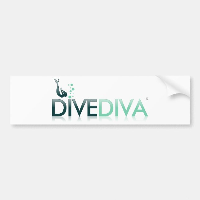 Tauchen-Diva unten Autoaufkleber (Vorne)