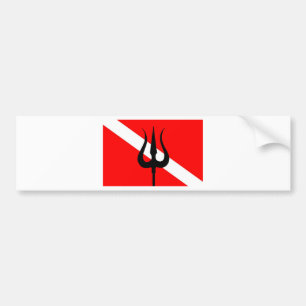 Tauchen-Flagge Trident Autoaufkleber