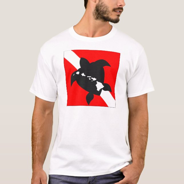 Tauchen-Flaggen-Schildkröte T-Shirt (Vorderseite)