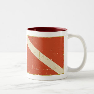 Tauchen-Flaggen-Tasse Zweifarbige Tasse