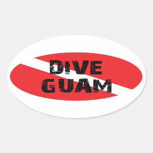 Tauchen Guam Ovaler Aufkleber