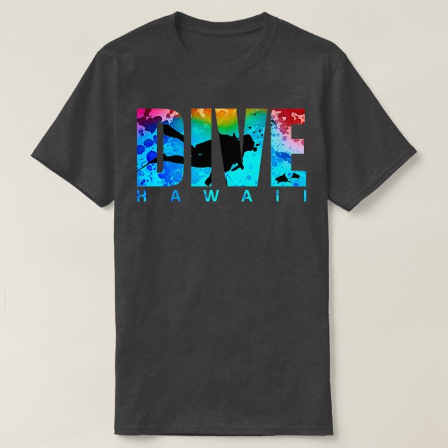 TAUCHEN HAWAII Haie Sonnenuntergang Schnorcheln T-Shirt (Design vorne)