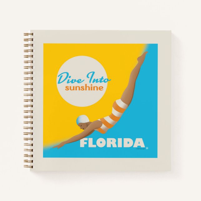 Tauchen in den Sonnenschein | Florida Notizbuch (Vorderseite)