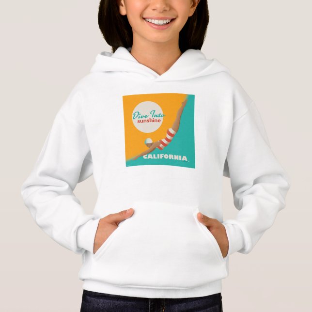 Tauchen in den Sonnenschein | Kalifornien Hoodie (Vorderseite)