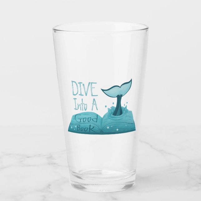 Tauchen in ein gutes Buch Glas (Vorderseite)