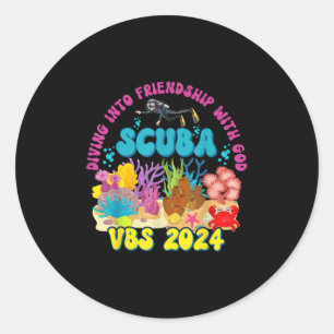 Tauchen in Freundschaft mit Gottes Beach Scuba Vbs Runder Aufkleber