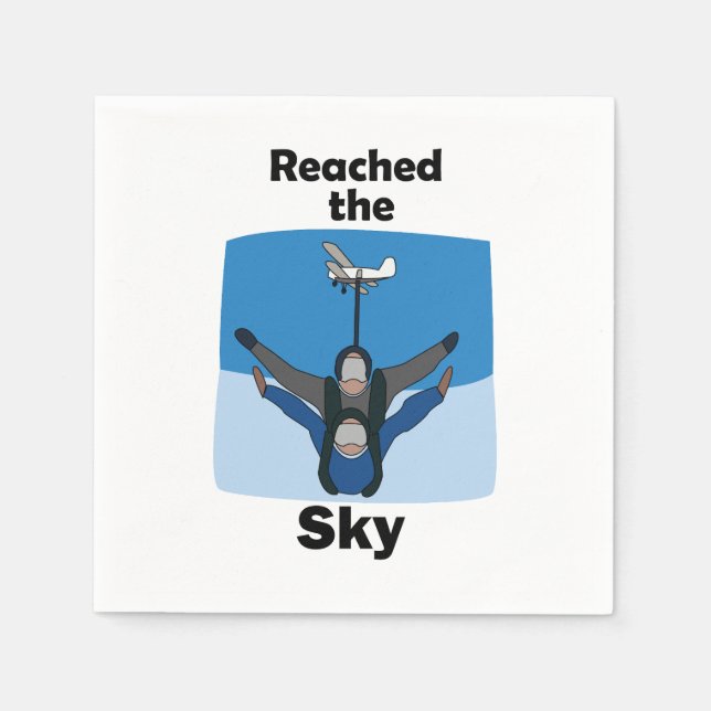 Tauchen ins All - Skydiver Geburtstagsfeier Serviette (Vorderseite)