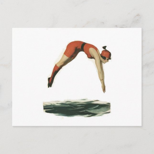 Tauchen ins Wasser Postkarte (Vorderseite)