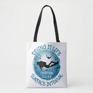 Tauchen ist das Leben Funny Surface Interval Tasche