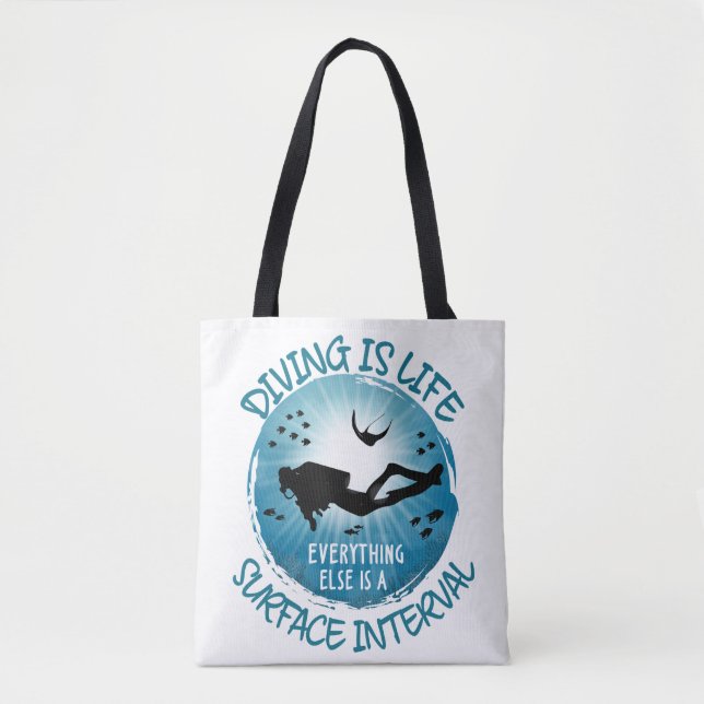 Tauchen ist das Leben Funny Surface Interval Tasche (Vorderseite)