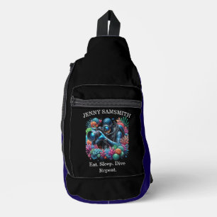 Tauchen. Lachen. Entdecken Sie. Scuba Adventures! Crossbody Bag