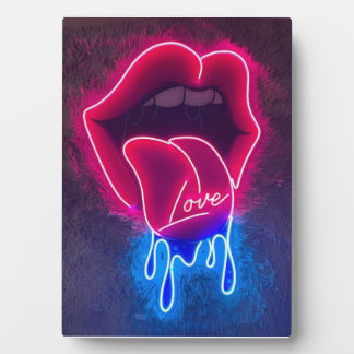 Tauchen Lippen Neonzeichen, Liebe treiben Schild,  Fotoplatte