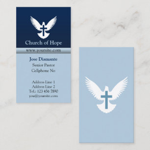 Tauchen mit Cross Blue Vertikal Church Card Visitenkarte