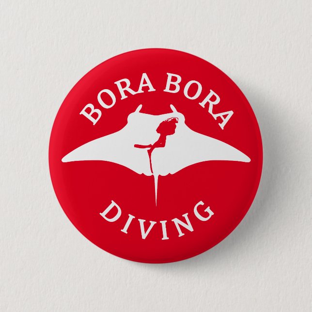 Tauchen mit Manta-Rays in Bora Bora Button (Vorderseite)