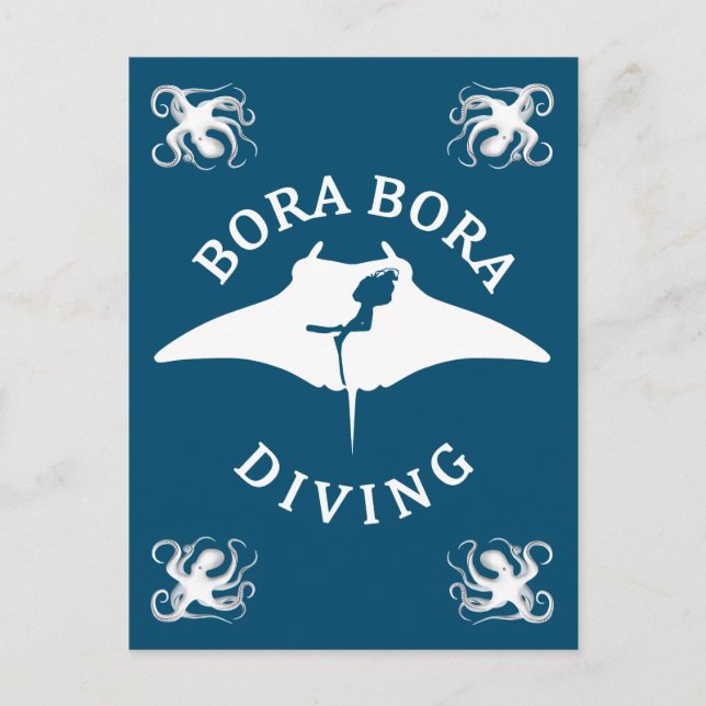 Tauchen mit Manta-Rays in Bora Bora Postkarte (Vorderseite)