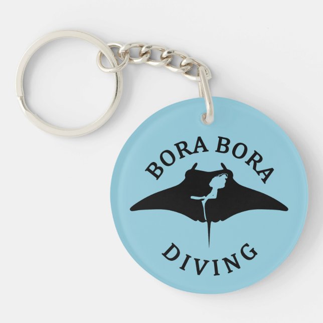 Tauchen mit Manta-Rays in Bora Bora Schlüsselanhänger (Vorderseite)