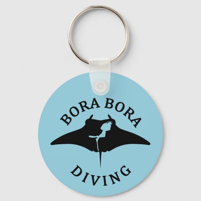 Tauchen mit Manta-Rays in Bora Bora Schlüsselanhänger (Vorderseite)