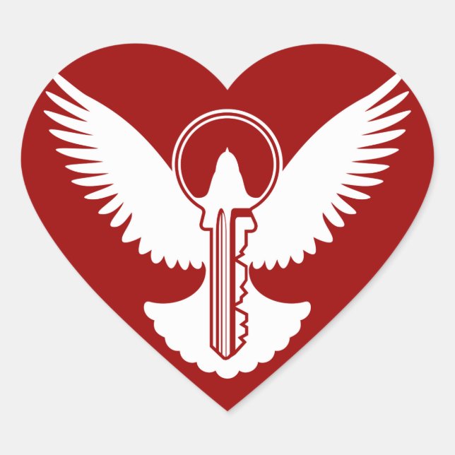 Tauchen mit Schlüssel Herz-Aufkleber (Vorderseite)