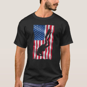 Tauchen mit Taucherflagge der USA Tauchen Coach Ti T-Shirt