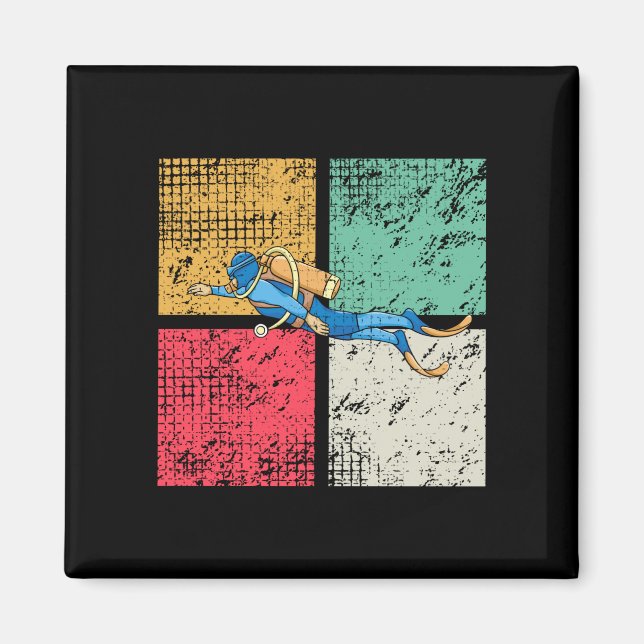 Tauchen Retro Magnet (Vorne)