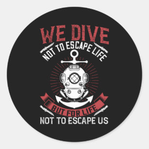 Tauchen - runder aufkleber