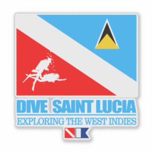 Tauchen Saint Lucia (sq) Aufkleber