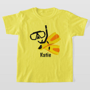 Tauchen Schnorchel Flossen Custom Girls Kinder T - T-Shirt