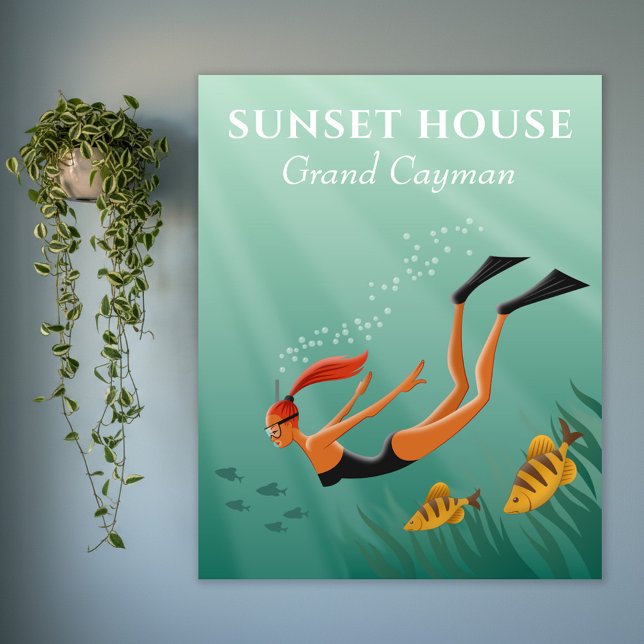 Tauchen Schnorcheln Girl Fish Unterwasser Sonnensc Poster (Von Creator hochgeladen)