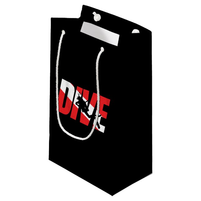 Tauchen, Scuba Diver Geschenk Taucherabtrieb Flagg Kleine Geschenktüte (Vorderseite Schrägansicht)