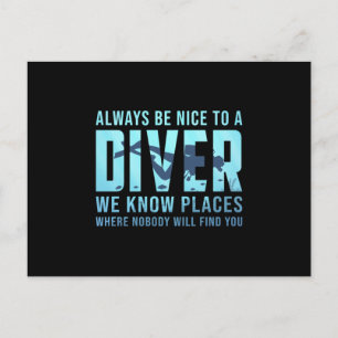 Tauchen Scuba Diving Dive Funny Sea Geschenk Idee Postkarte