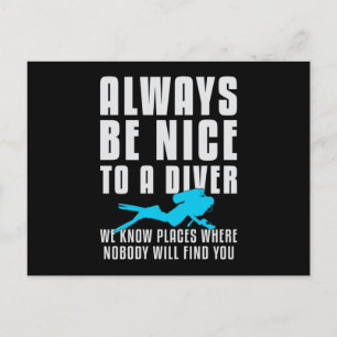 Tauchen Scuba Diving Diver Funny Sea Geschenk Idee Postkarte