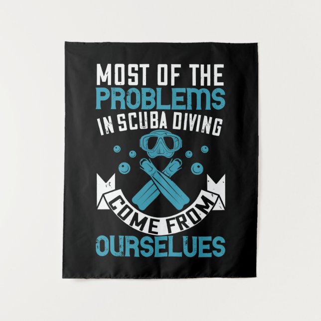 Tauchen - Selfmade Scuba Diving Problems Wandteppich (Vorderseite)