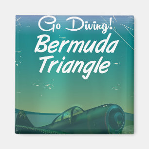 Tauchen Sie ein! Bermuda Dreieck Reiseplakat Magnet