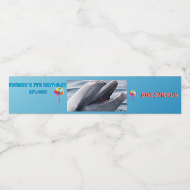 Tauchen Sie ein in den Spaß Delfin-Splash (Einzelnes Label)