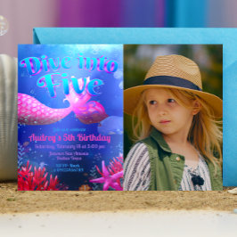 Tauchen Sie ein in fünf - Meerjungfrau mit Foto La Einladung