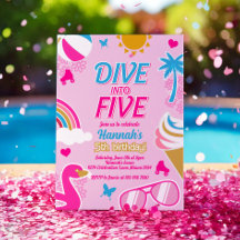 Tauchen Sie in fünf Pool Party Geburtstagsmädchen