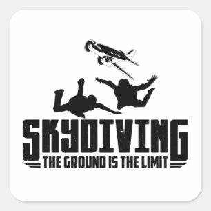 Tauchen  Skydiving Skydiver Geschenke Quadratischer Aufkleber