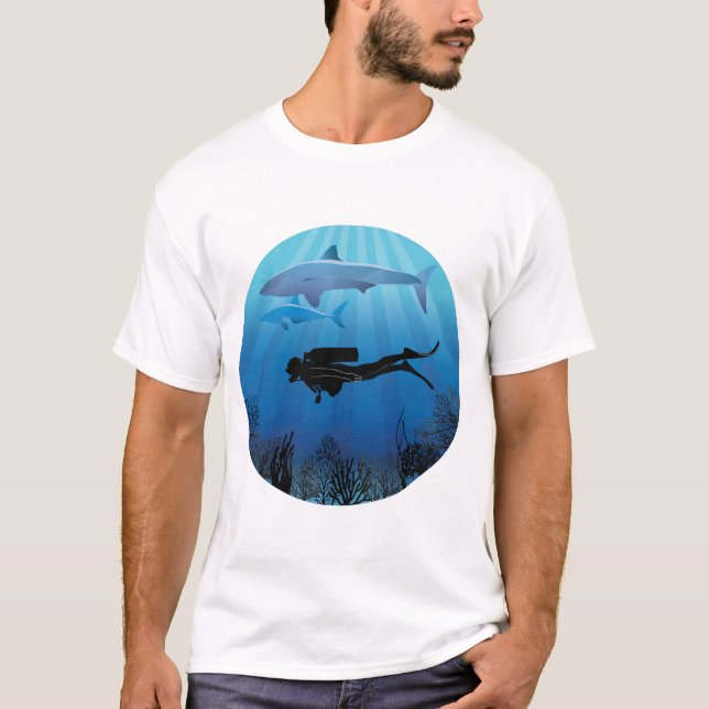 Tauchen unter Wasser T-Shirt (Vorderseite)