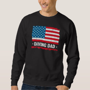 Tauchen Vater America Us Flag Patriot Vintag Sweatshirt