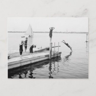 Tauchen vom Pier, 1904 Postkarte