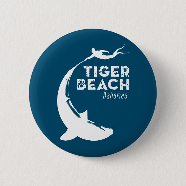 Tauchen von Haifischen am Tiger Beach Button (Vorderseite)