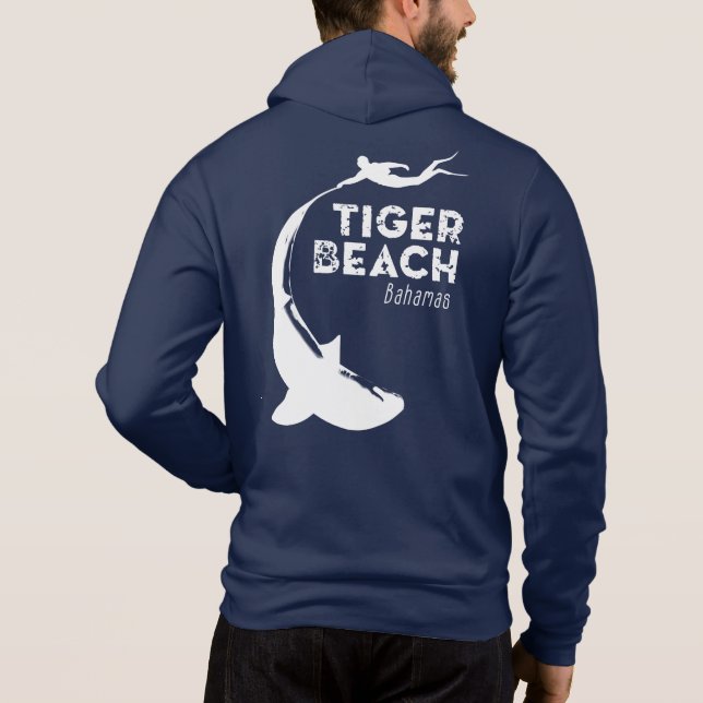 Tauchen von Haifischen am Tiger Beach Hoodie (Rückseite)