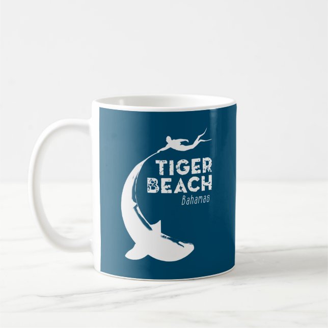 Tauchen von Haifischen am Tiger Beach Kaffeetasse (Links)