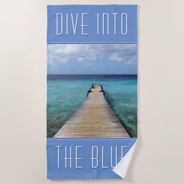 Tauchen wir ins Blau ein (anpassbar) Strandtuch (Vorderseite)