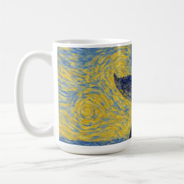 Tauchender Buckelwal im Van Gogh-Stil Becher Kaffeetasse (Links)