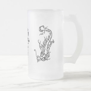Tauchender Drache Milchglas Stein Mattglas Bierglas