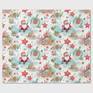 Tauchender Weihnachtsmann Unterwasser-Weihnachtsfe Geschenkpapier