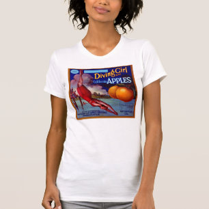 Tauchendes Mädchen Kalifornische Äpfel T-Shirt