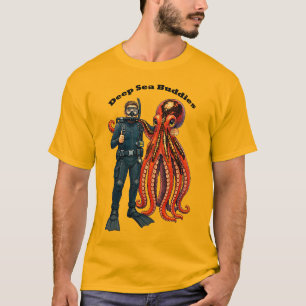 Taucher beim SCUBA-Tauchen mit einem riesigen Okto T-Shirt