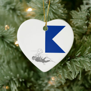 Taucher Fahrer Keramik Ornament